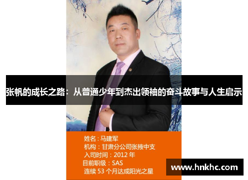 张帆的成长之路：从普通少年到杰出领袖的奋斗故事与人生启示
